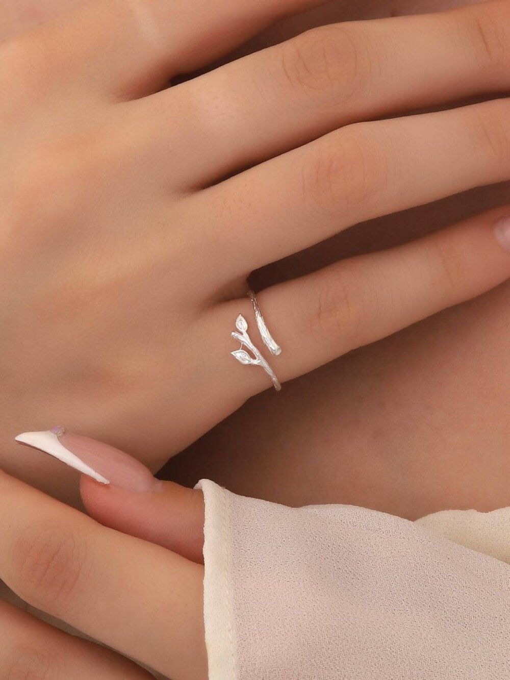 Sterling Silver Free Ring Size Tree Branch Design, Boutique